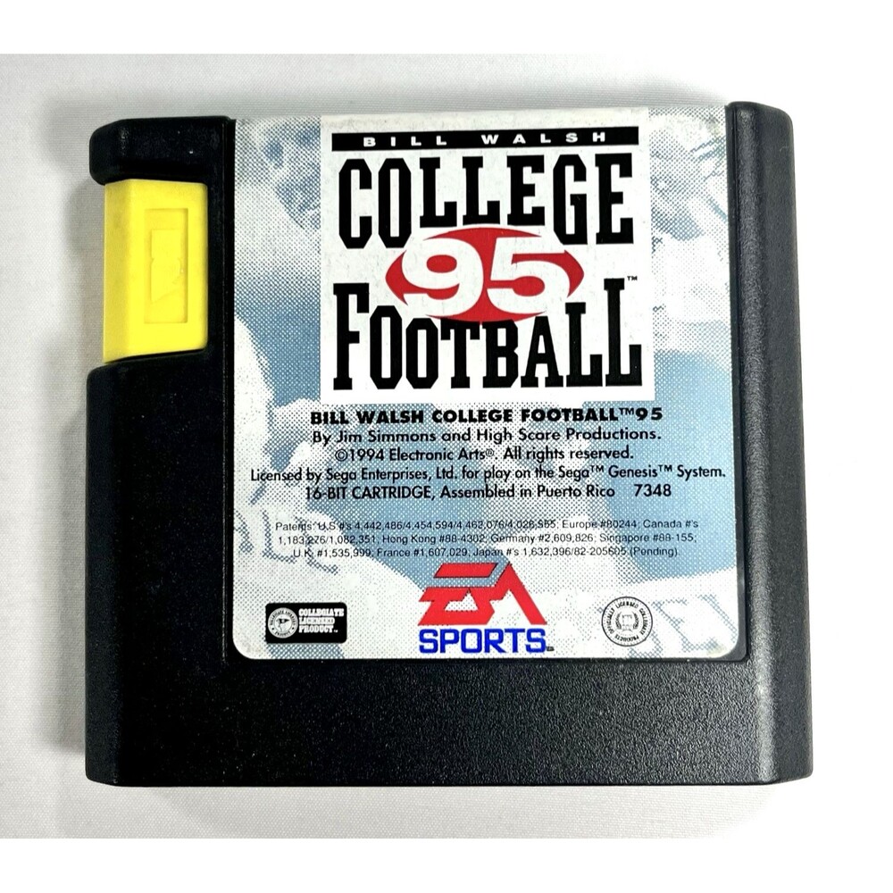 Bill Walsh College Football 95 Sega Genesis 1994 EA Sports Cartridge Tested